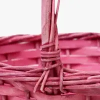 Корзина плетеная ива 28 х 20 х 11 см ручка 14 см, розовый