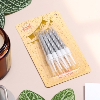 Свечи в торт "Спираль", 10 шт, средние, 5 см, металлик Свечи в торт "Спираль", 10 шт, средние, 5 см, металлик