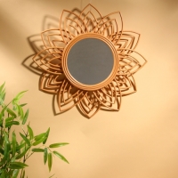 Зеркало настенное, 60х60х3 см, ротанг
