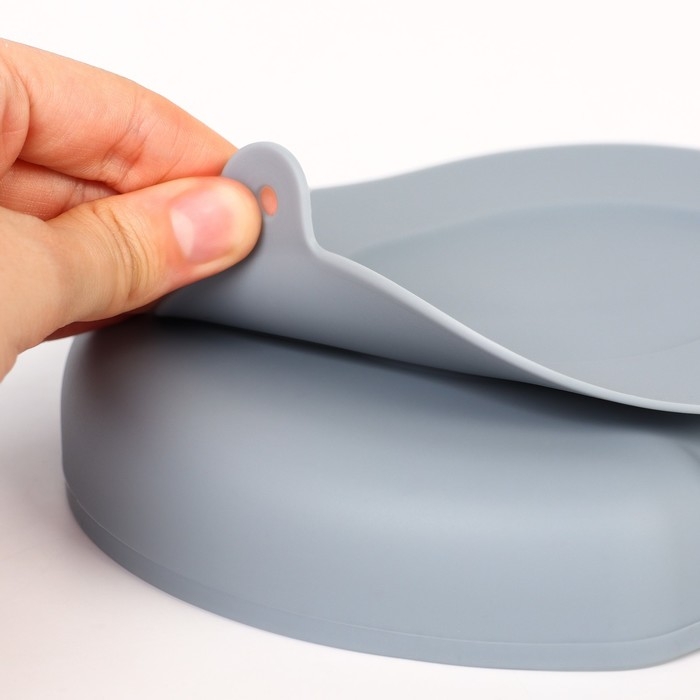 Тарелка детская 2 секции, &laquo;Слоник&raquo; M&B, 16х19,8х3, серый