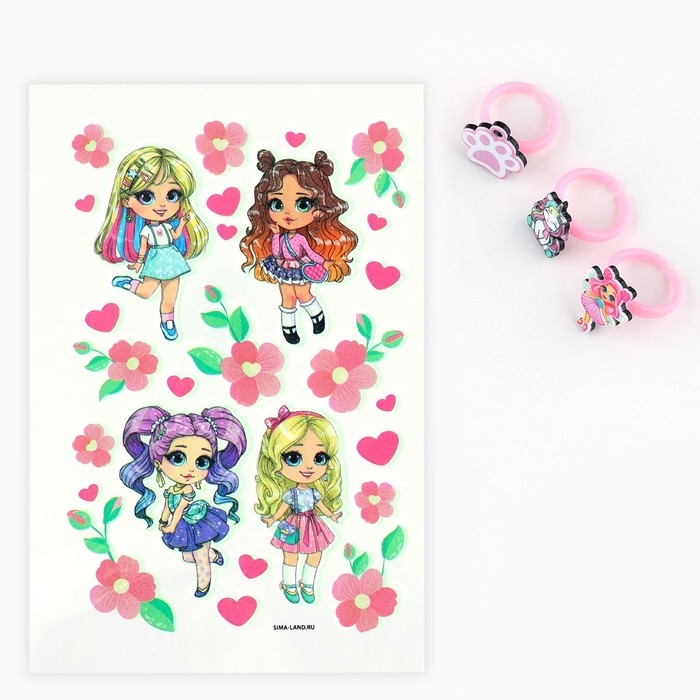 Кольцо 3 шт с тату «Уникальный образ» 8 х 12 см Кольцо 3 шт с тату «Уникальный образ» 8 х 12 см