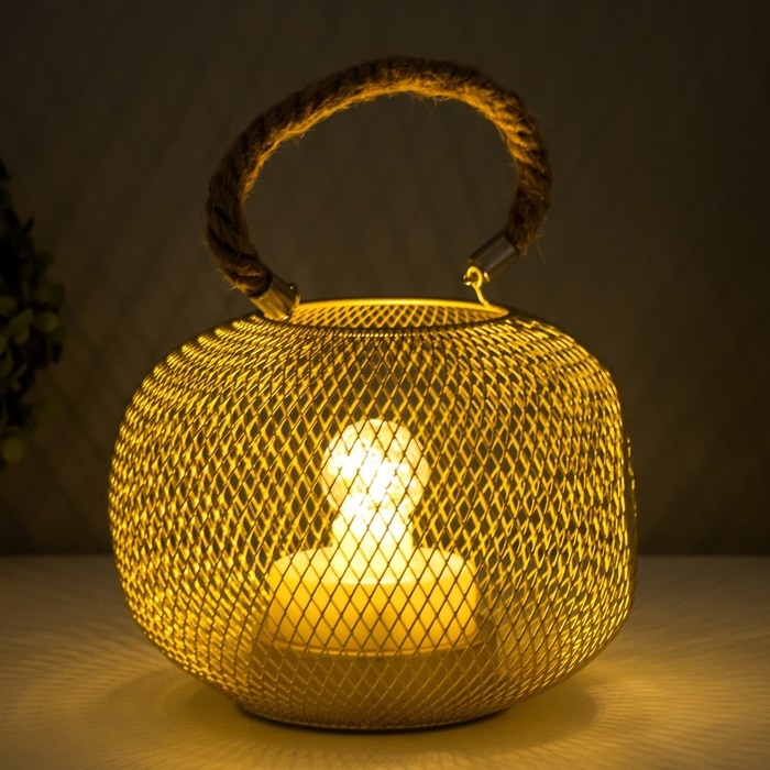 Ночник "Шар" LED от батареек 3хААА золото 16х16х13,5 см RISALUX