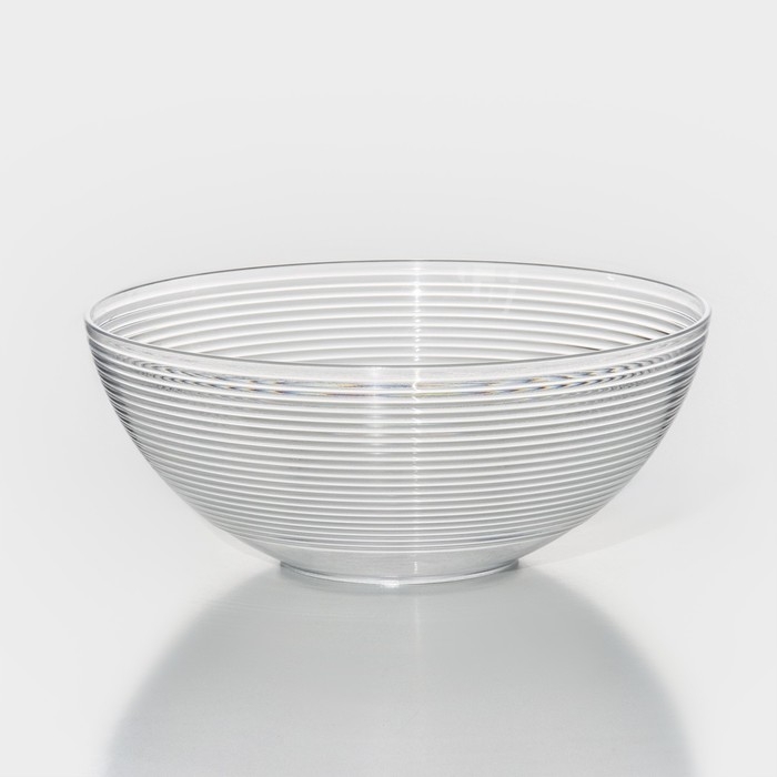 Салатник Доляна &laquo;Шарм&raquo;, d=23 см, высота 9,5 см, 2,2л, цвет прозрачный