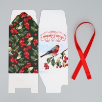 Коробка подарочная новогодняя складная &laquo;С Новым годом!&raquo;, снегирь, 12 х 18 х 12 см, Новый год