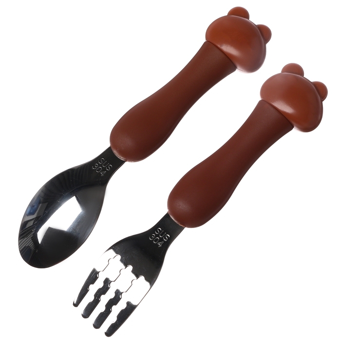 Набор детских столовых приборов в футляре &laquo;Медвежата&raquo;, вилка, ложка