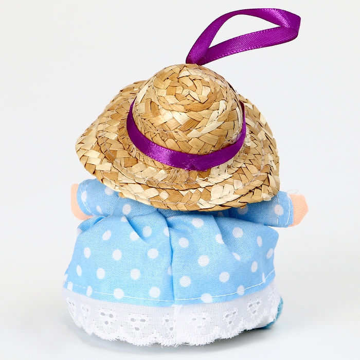 Мягкая игрушка &laquo;Кукла&raquo; в голубом платье, на подвесе, 10 см