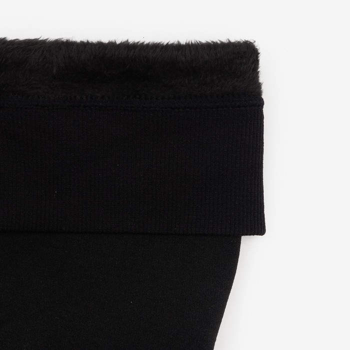 Колготки женские (мех внутри), цвет чёрный, размер 50-52