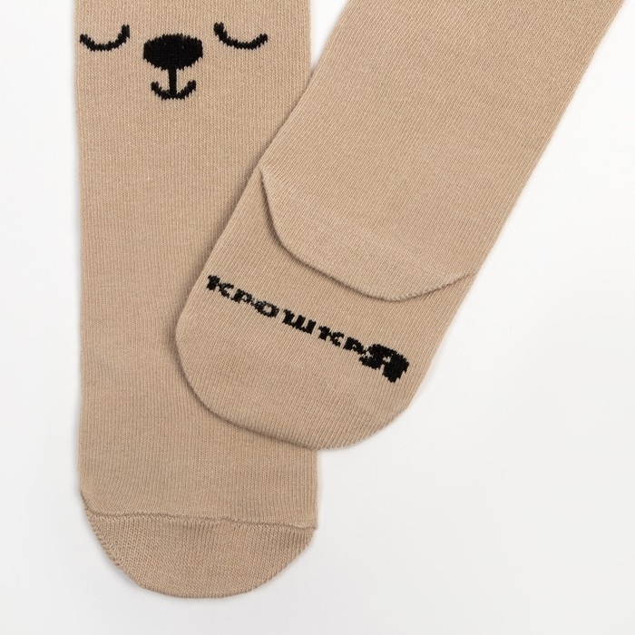 Колготки Крошка Я Колготки Крошка Я "Мишка", белый/бежевый, рост 68-74 см