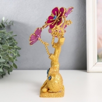 Сувенир от сглаза "Цветущее дерево. Филин со слитком золота" золото, фуксия 14,2х5,6х18,5 см 93587 Сувенир от сглаза "Цветущее дерево. Филин со слитком золота" золото, фуксия 14,2х5,6х18,5 см 93587