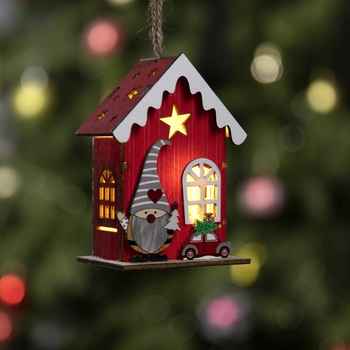 Ёлочная игрушка &laquo;Амбар эльфа&raquo;, от батареек, свечение тёплое белое