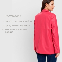 Пиджак женский (экокожа) MINAKU: Eco leather, цвет фуксия, размер 46