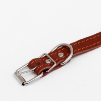 Ошейник кожаный однослойный безразмерный, 45 х 2 см, ОШ 18-39 см, коричневый Ошейник кожаный однослойный безразмерный, 45 х 2 см, ОШ 18-39 см, коричневый