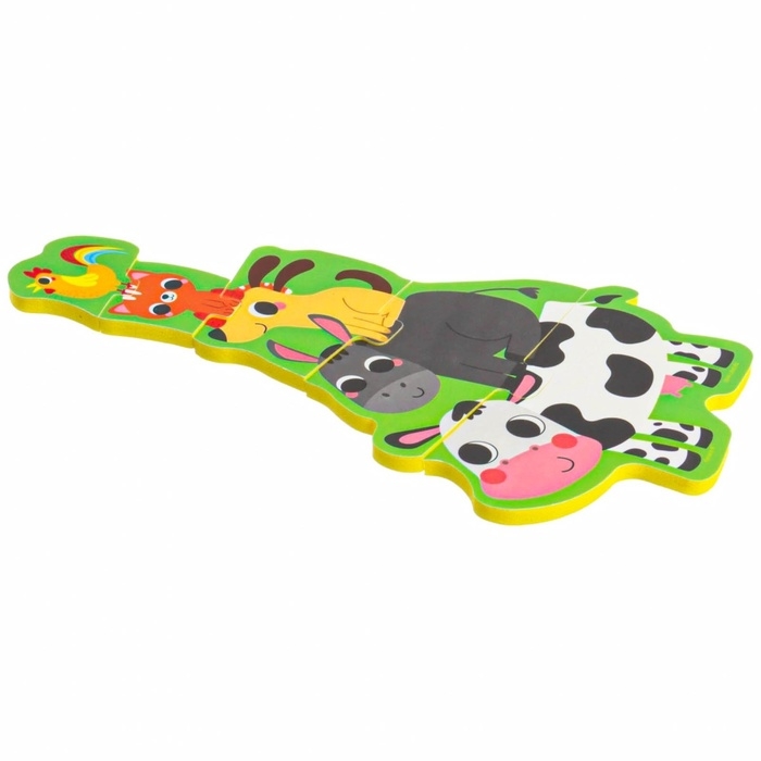 Мягкий пазл для малышей &laquo;Пирамидка: Животные фермы&raquo;, 5 деталей, Крошка Я