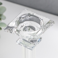 Подсвечник стекло на 1 свечу "Ампир" на ножке d=2,5 и 4 см 6,5х6,5х16,5 см