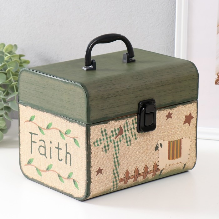 Шкатулка картон сундучок Шкатулка картон сундучок "Овечка под звездами" набор 2 шт 22х17х17,6 19х14,2х14,7 см