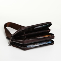 Портмоне-клатч мужской на молнии TEXTURA, цвет коричневый Портмоне-клатч мужской на молнии TEXTURA, цвет коричневый