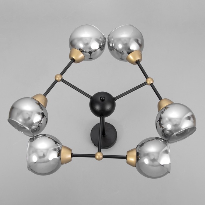 Люстра "Атом" 6х60Вт Цоколь: Е27 Цвет: Черный