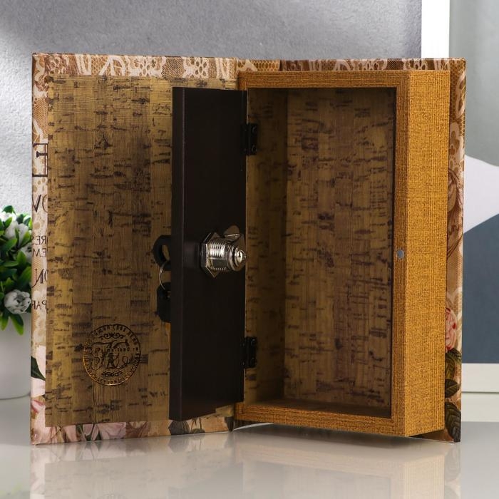 Сейф-книга дерево "Весна в Париже" кожзам 21х13х5 см