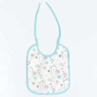 Набор детских слюнявчиков Крошка Я, 4 шт. + подарок, 20х17 см., цвет бирюзовый, серый