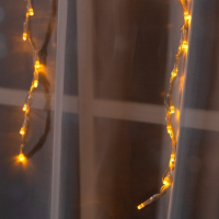 Гирлянда &laquo;Водопад&raquo; 2 &times; 1.5 м, IP20, прозрачная нить, 400 LED, свечение жёлтое, 8 режимов, 220 В