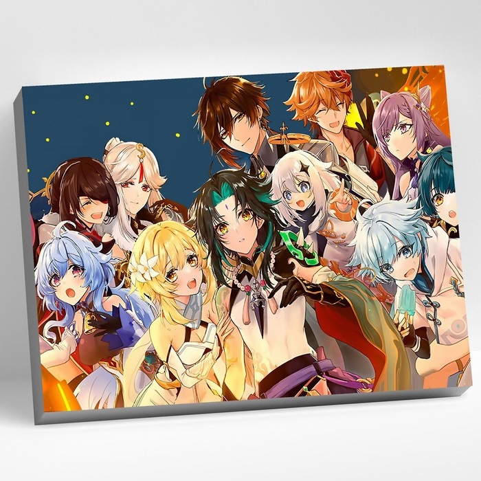 Картина по номерам 30 &times; 40 см &laquo;Геншин&raquo; &laquo;Легендарные герои&raquo; 34 цвета