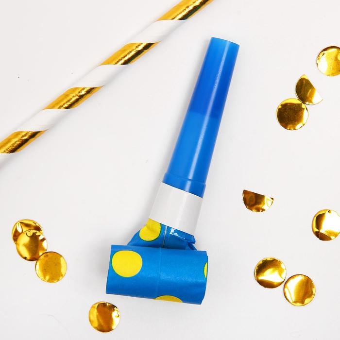 Карнавальный язычок &laquo;Горох&raquo;, набор 6 шт., цвет синий