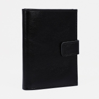 Портмоне мужское на кнопке, 3 в 1, для автодокументов, для паспорта, для купюр, цвет чёрный Портмоне мужское на кнопке, 3 в 1, для автодокументов, для паспорта, для купюр, цвет чёрный