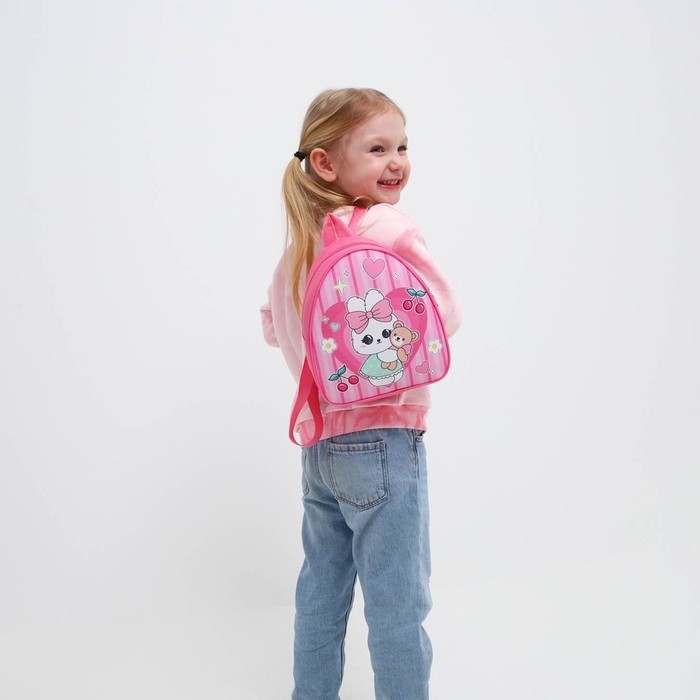 Рюкзак детский для девочки &laquo;Милота&raquo;, 23 х 5 см см, отдел на молнии, цвет красный