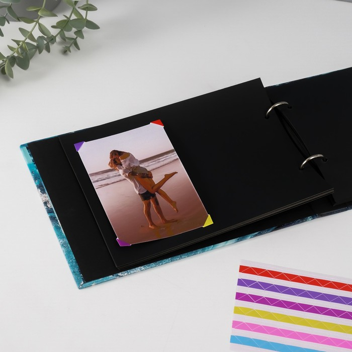 Фотоальбом 25 листов (уголки+кольца) "Классика морская пыль" 27х19 см