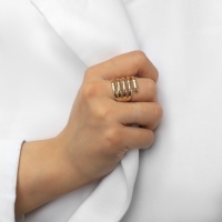 Кольцо металл &laquo;Тренд&raquo; пять линий, цвет золото, размер 17