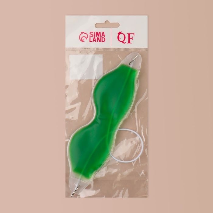 Гелевая маска для глаз, 18,5 &times; 5 см, цвет зелёный