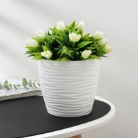 Горшок с поддоном «Дюна», 1,7 л, цвет белый Горшок с поддоном «Дюна», 1,7 л, цвет белый