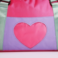 Сумка детская спортивная для девочки &laquo;Сердечко&raquo; 40х25х18, отд на молн, дл ремень, розовый цвет