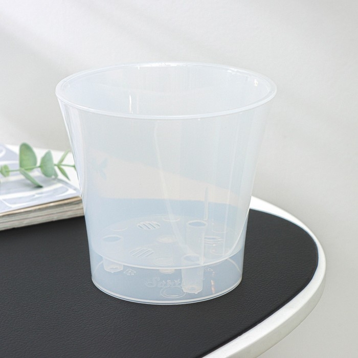 Кашпо для цветов со вставкой &laquo;Арте&raquo;, 1,2 л, цвет прозрачный