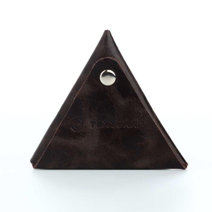Монетница на кнопке TEXTURA, цвет коричневый Монетница на кнопке TEXTURA, цвет коричневый