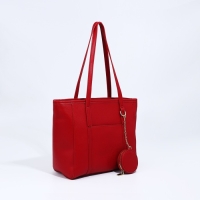 Сумка женская тоут на молнии, цвет красный Сумка женская тоут на молнии, цвет красный