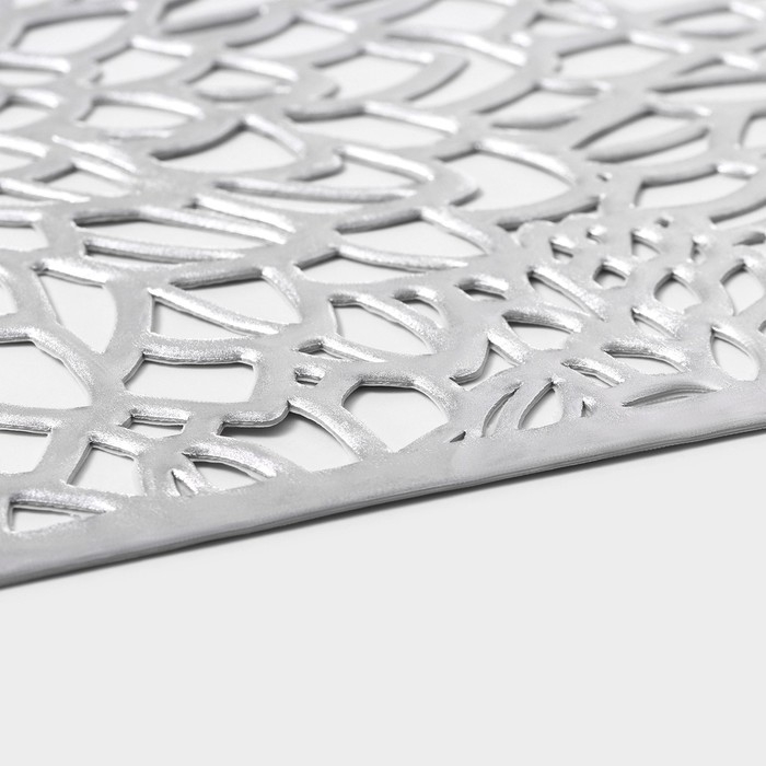 Салфетки сервировочные на стол Доляна &laquo;Астра&raquo;, 45&times;30 см, 4 шт, цвет серебро