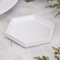 Подсвечник "Шестигранник. Мрамор" из гипса,9,7х11,3х1см,белый перламутр Подсвечник "Шестигранник. Мрамор" из гипса,9,7х11,3х1см,белый перламутр