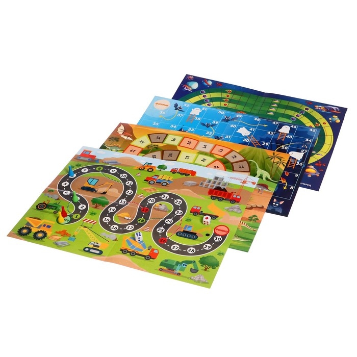 Настольная игра &laquo;Веселые ходилки&raquo; 4 в 1, для мальчиков