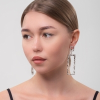 Серьги висячие «Фэнтази», цвет серебро, 7,3 см Серьги висячие «Фэнтази», цвет серебро, 7,3 см