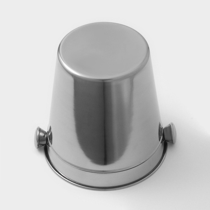 Ведро для льда из нержавеющей стали Доляна, 4,5 л, 20,5&times;20,5 см, цвет хромированный