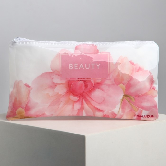 Косметичка-пенал PVC на молнии &laquo;Цветы&raquo;
