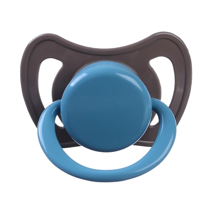 Соска - пустышка латексная ортодонтическая &laquo;Малыш&raquo;, от 6 мес., цвет коричневый/синий