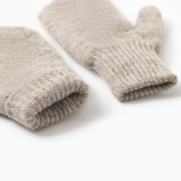 Варежки детские из монгольская шерсти, цвет серый, р-р 14