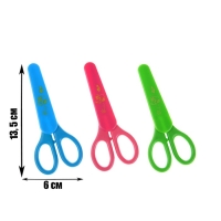 Ножницы 12,5 см, в пластиковом в футляре, закруглённые концы, в картонной коробке, корпус МИКС