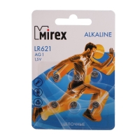 Батарейка алкалиновая Mirex, LR621, AG1, 1.5В, блистер, 6 шт Батарейка алкалиновая Mirex, LR621, AG1, 1.5В, блистер, 6 шт
