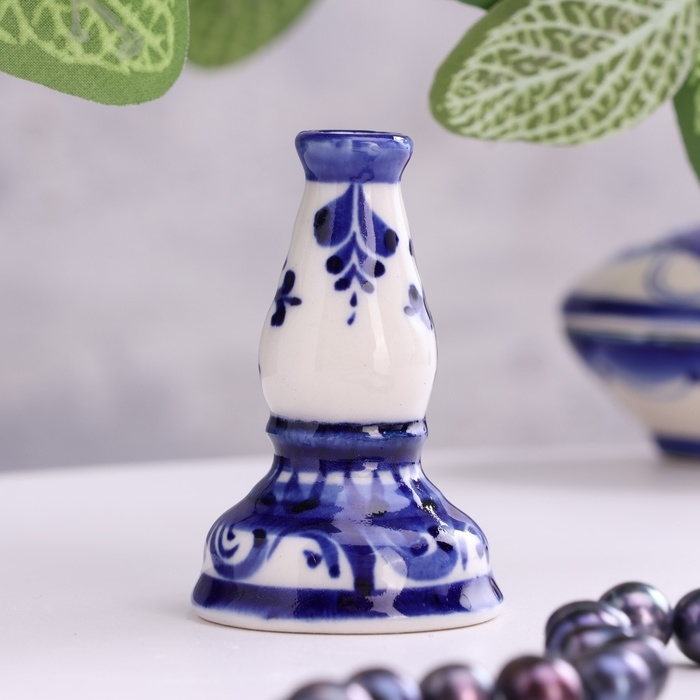 Подсвечник Подсвечник "Церковный", 5 см, гжель