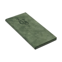 Еженедельник датированный 2025 года, 80х165 мм, 64 листа ESCALADA, мягкая обложка из искусственной кожи, блинтовое тиснение, блок 70 г/м&sup2;, зелёный