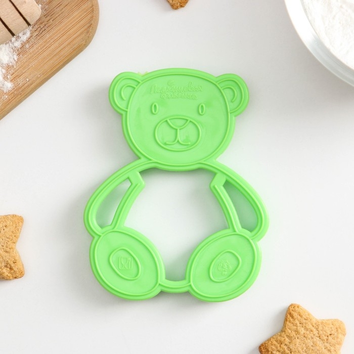 Форма для печенья &laquo;Мишка&raquo;, вырубка, штамп, цвет зелёный