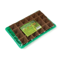 Набор для рассады: торфяная кассета, 24 ячейки (4 &times; 4 см) по 50 мл, поддон, Greengo